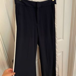 BR Wide Leg Side Stripe Navy Pant size 8